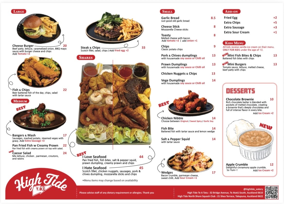 Dining menu
